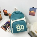 Sac à dos pour enfants cyan et blanc avec numéro 90 et motif basketball pour l'école - Grand / Bleu