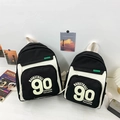 Sac à dos enfant en toile noir et blanc avec impression Basketball 90 Fashion - Petit / Noir