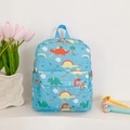 Light blue cartoon dinosaur kids backpack with multiple pockets for kindergarten - Light Blue Dinosaur