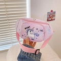 Marsupio da bambina rosa sfumato con unicorno e tracolla regolabile morbida - Rosa Chiaro