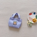 Sac à main en velours côtelé violet pour filles avec motif ours mignon - Violet