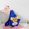 Blauwe kinderborsttas met tijgerprint en Baby-borduring van lichtgewicht canvas - Blauw