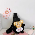 Schwarze Kinder-Brusttasche aus Canvas mit süßem Tiger-Design und Baby-Aufdruck - Schwarz