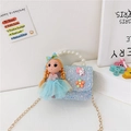 Bolso bandolera azul con lentejuelas para niña con asa de perlas y decorado My Melody - Niña Azul