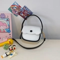 Mini sac bandoulière pour filles avec design bicolore noir et blanc et anse - Noir