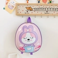 Sac à dos enfant rose en forme d'œuf avec motif lapin mignon et bords violets - Violet Lapin