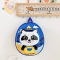 Blue kids hardshell egg-shaped backpack with cute panda print for toddlers - Royal Blue Panda