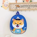 Cute blue dog cartoon hardshell toddler backpack with nautical shiba inu design - Royal Blue Fox