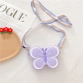 Cute lavender butterfly silicone mini crossbody bag with rainbow strap for little girls - Butterfly Purple