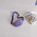 Kids purple canvas waist bag with Pila patch and adjustable blue strap for boys and girls - Purple