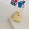 Mini Muschel-Umhängetasche für Mädchen in Gelb mit eleganter Litchi-Textur aus PU - Gelb