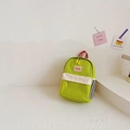 Vibrant green canvas kids backpack with contrast white pocket and BE YOURSELF label - Grass Green