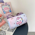 Children's cute gradient purple canvas cylinder bag with unicorn and rainbow prints - Purple Sheep