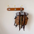 Lightweight canvas backpack for boys in brown and grey with yellow rope accents - Khaki