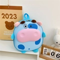 Mochila infantil de vaca 3D azul claro con carcasa rígida para niños y niñas - Vaca Azul