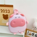 Mochila infantil de cerdito rosa para niñas con orejas 3D y diseño de carcasa dura - Cerdo Rosa