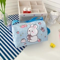 Cute light blue canvas rabbit pillow bag for girls with adjustable shoulder strap - Blue Rabbit