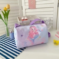 Purple cylindrical rabbit shoulder bag with cartoon mermaid print for girls' travel - Purple Mermaid