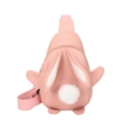 Rosa Nylon-Umhängetasche für Mädchen mit süßen 3D-Hasenohren und Plüsch-Schwanz-Detail - Rosa