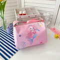 Pink cartoon mermaid canvas crossbody bag for girls with adjustable woven strap - Pink Mermaid