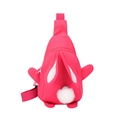 Rosa Kaninchen Brusttasche für Mädchen mit süßen 3D-Ohren und flauschigem Pompon-Schwanz - Rosarot