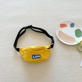 Kids mini bright yellow waist bag with adjustable strap and blue letter rubber patch - Yellow