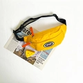 Kids yellow canvas chest bag with Sport Fashion patch and adjustable black strap - Yellow