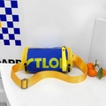 Borsa a tracolla cilindrica blu e gialla per bambini con ampia tracolla regolabile - Blu e Giallo
