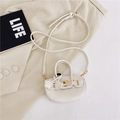 Mini bolso bandolera chic de cuero PU blanco para niña con colgantes de estrella y oro - Blanco