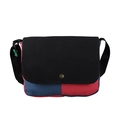 Bolso bandolera infantil de lona en azul y rojo con colgante de dinosaurio verde - Negro
