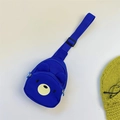 Borsa a tracolla blu per bambini in tela con testa di orsetto e tracolla regolabile - Blu