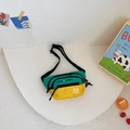 Kinder-Gürteltasche aus Canvas in Grün und Gelb mit verstellbarem Gurt und NY-Logo - Grün