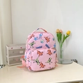 Zainetto rosa per bambini con stampe di dinosauri animati in tela leggera e resistente - Rosa