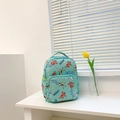 Zainetto per bambini verde menta con stampe di dinosauri e motivi stellati per scuola - Verde