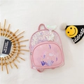 Zaino a sirena rosa per bambina con paillettes viola e decoro coda di pesce 3D - Rosa