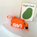 Borsa a tracolla per bambini arancione vivace con stampa di lettere BAG e cinturino - Arancione