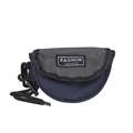 Borsa a mezzaluna minimalista per bambini in tela blu scuro con patta a rete - Blu