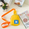 Kids yellow chest bag with blue M letter patch and vibrant orange adjustable strap - Yellow