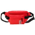 Rote Kinder-Gürteltasche aus Canvas mit schwarzem Gurt und baby TONGHUA Label - Rot