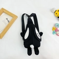 Süße schwarze Kaninchen Umhängetasche für Mädchen mit weichen Ohren und Gurtband - Schwarz