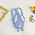 Süße blaue Kaninchen-Umhängetasche für Mädchen mit langen Ohren und Plüschball - Blau