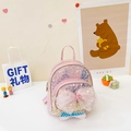 Mini zaino rosa con paillettes per bambine con grande fiocco e coda di sirena - Stile Fiocco / Rosa