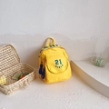 Zaino leggero in tela giallo brillante per bambini con stampa blu numero 21 - Giallo