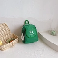 Zaino per bambini in tela verde con stampa 21 bianca e design leggero trendy - Verde