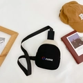 Kinder borsttas van canvas in zwart en beige met verstelbare riem en logo print - Zwart