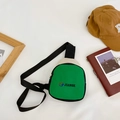 Sac de poitrine pour enfants en toile façon patchwork vert fruit et blanc crème - Vert