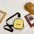 Sac bandoulière enfant en toile bicolore jaune et blanc avec logo JIANGE stylé - Light jaune