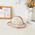 Pink sequin crossbody bag for girls with 3D star charms and adjustable strap - White