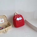 Zaino rosso per bambini con ali di peluche e grafica di orso per bimbi piccoli e bimbe - Grande / Rosso