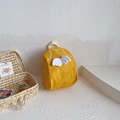 Zaino giallo per bambini con ali di peluche bianche e scritta Good Luck su tela - Grande / Giallo